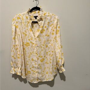 Ann Taylor Yellow Floral Blouse